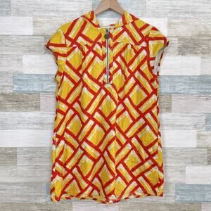 Tracy Feith x Target Hooded Linen Pullover Dress Yellow Orange Womens Medium